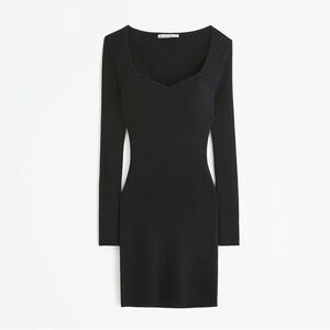 Abercrombie & Fitch Long-Sleeve Sweetheart Mini Sweater Dress